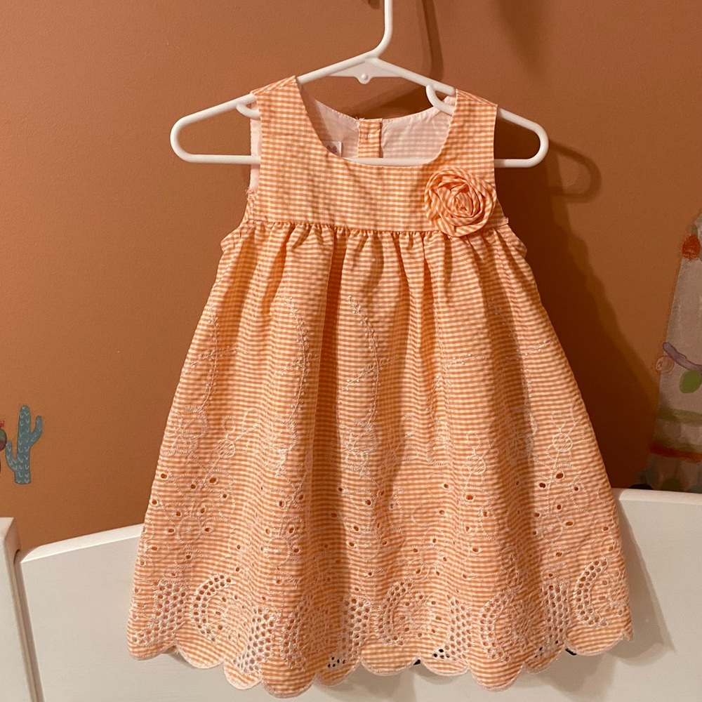 Bonnie Baby Summer Dress, Peach, Sz 18 mo